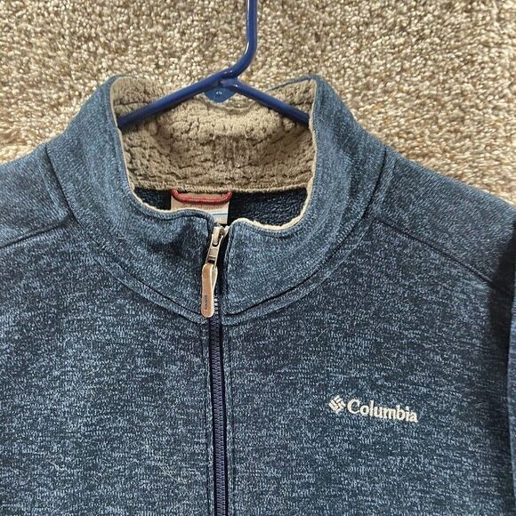 Columbia Sweatshirt Adult Extra Large Blue Full Zip Outdoors Hiking Casual Poly - Picture 2 of 11
